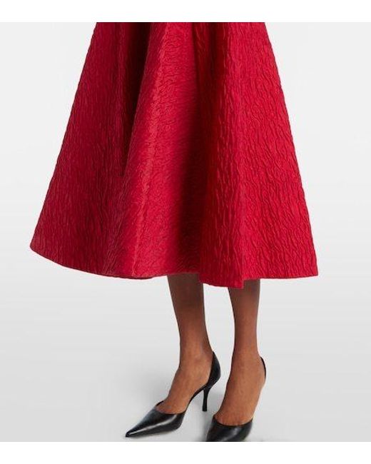 Roksanda Red Tera Cloqué Midi Dress