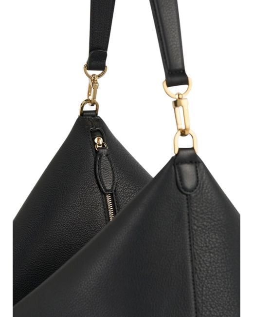 Totême Black Medium-Sized Leather Bevel Bag