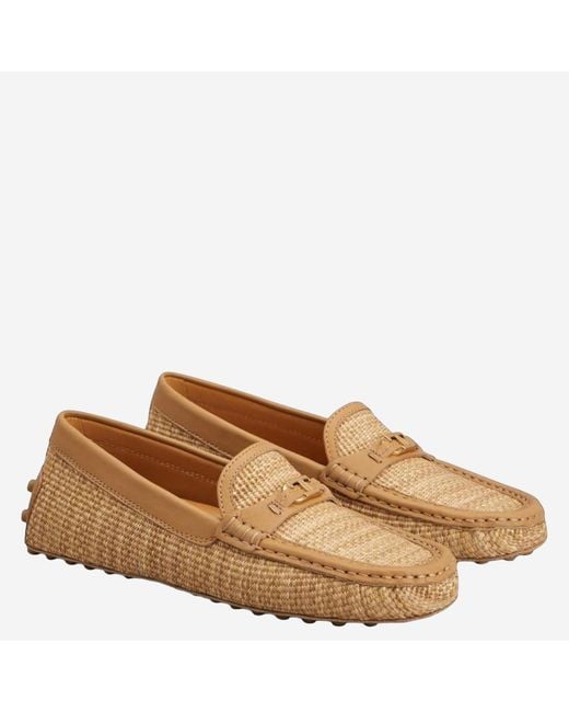 Tod's Brown Logo-Detail Flat Loafers
