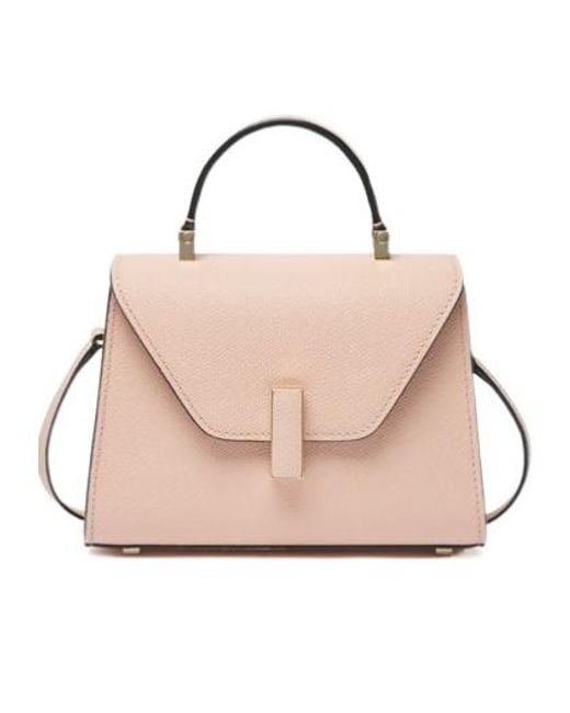 Valextra Pink Iside Foldover Micro Crossbody Bag