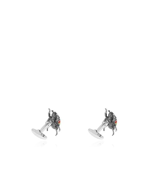 Paul Smith Metallic Beetle Motif Cufflinks for men