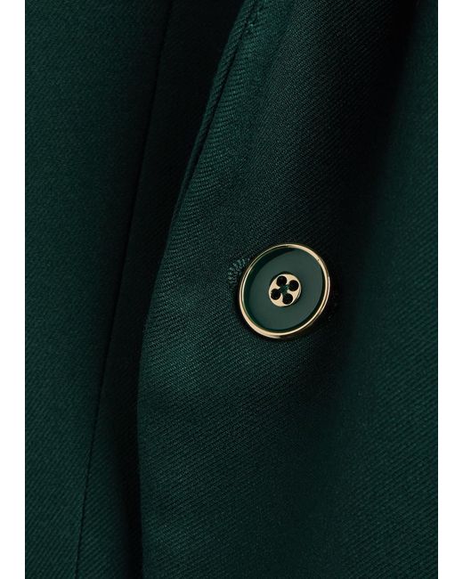Veronica Beard Green Double-Breasted Woven Blazer Jacket