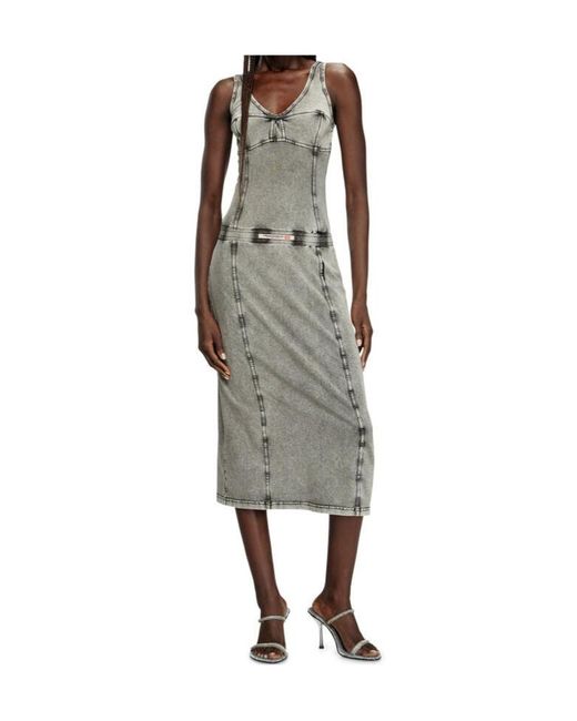 DIESEL Gray D-Inny Sleeveless Midi Dress