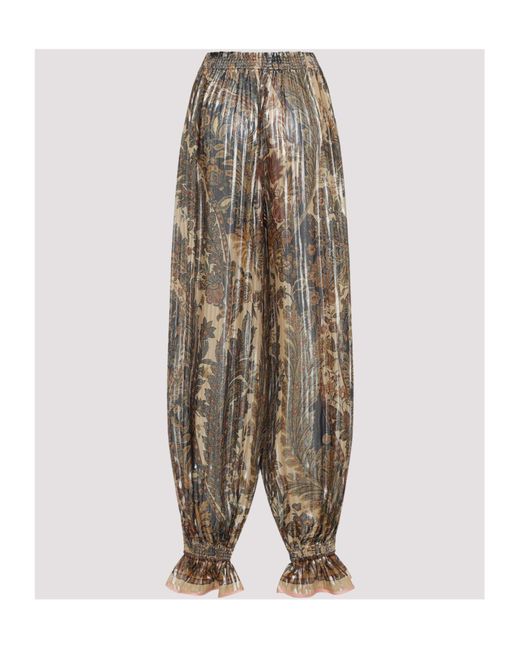 Valentino Multicolor All-Over Patterned Pleated Pants