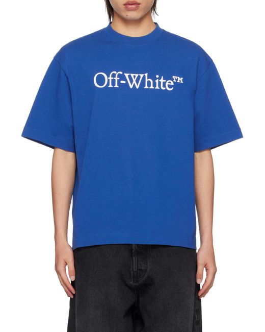 Off-White c/o Virgil Abloh Blue Big Bookish Skate Crewneck T-Shirt for men
