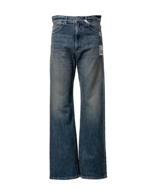 Maison Mihara Yasuhiro Blue Flared Denim Pants for men