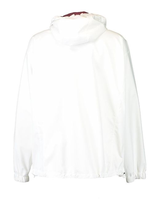 Brunello Cucinelli White Zip-Up Hooded Jacket
