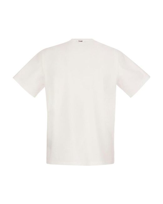 Herno White Stretch Cotton Jersey T-Shirt for men