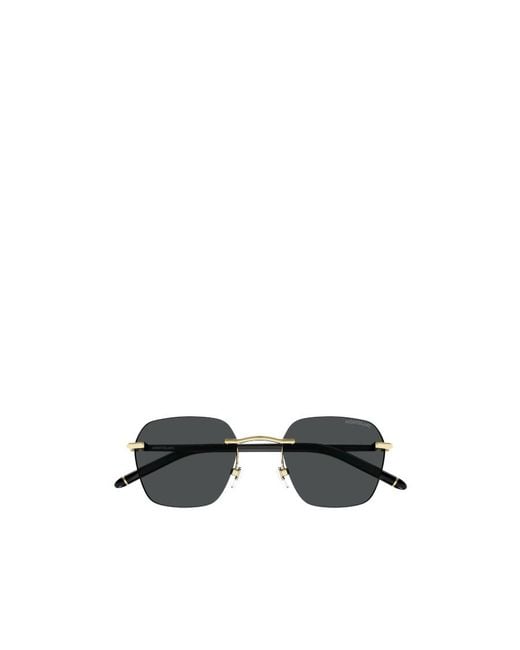 Montblanc Black Eyewear Square Frame Sunglasses for men