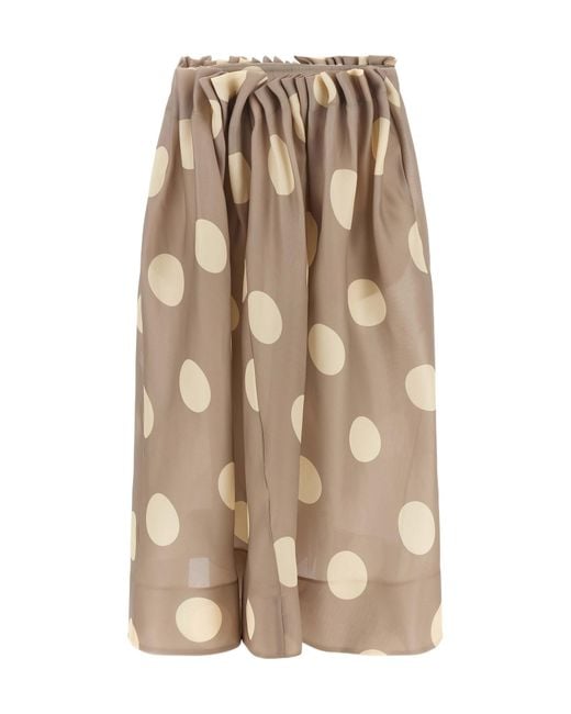 Khaite Natural Polka Dot Midi Skirt