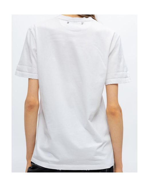 Golden Goose Deluxe Brand White Logo Patch Crewneck T-Shirt
