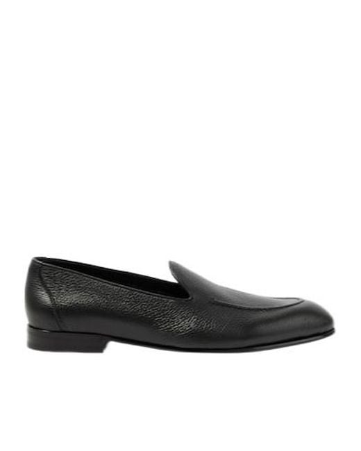 Brioni Black Appia Leather Loafers for men