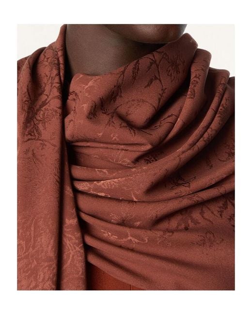 Loro Piana Red Albero Della Vita Scarf