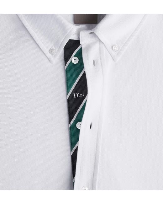 Dior White Regimental Shirt, Regular Fit for men