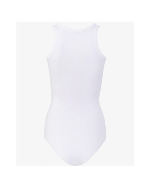 Alaïa White Alaïa Crewneck Tank Bodysuit
