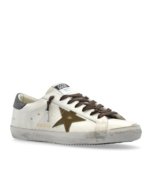 Golden Goose Deluxe Brand White Super Star Lace-Up Sneakers for men