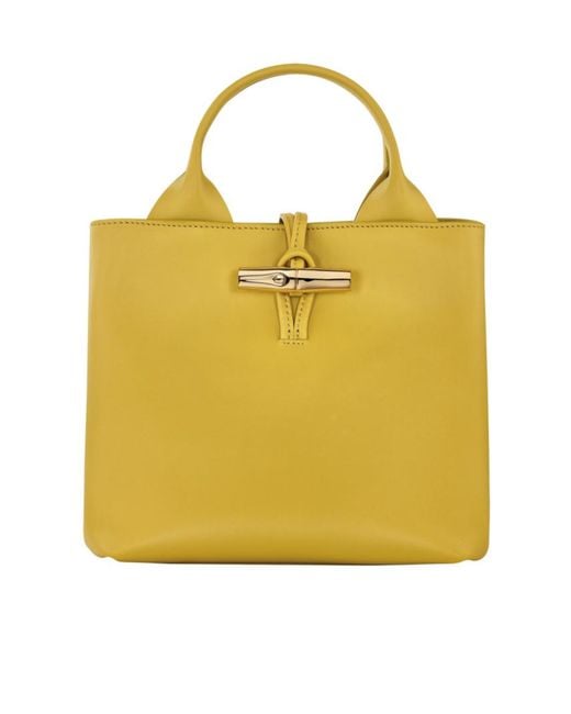 Longchamp Yellow Small Roseau Tote Bag