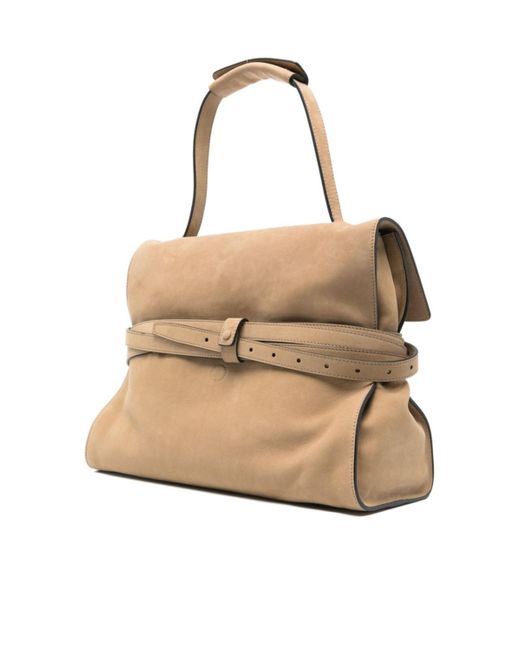 Moschino Natural Flap Shoulder Bag