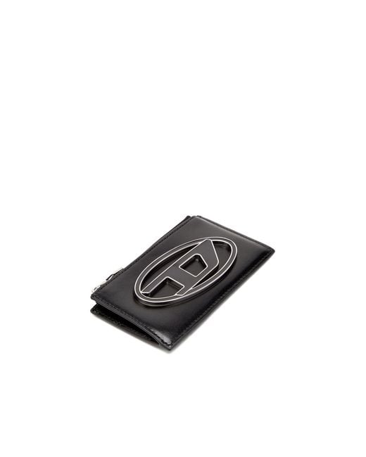 DIESEL Black 1Dr Zip Card Holder Wallet