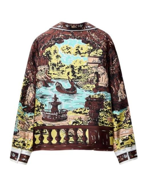 Versace Black Pattern-Printed Twill Slim Shirt for men