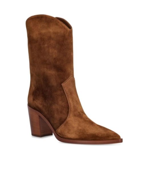 Gianvito Rossi Brown Logo Boots