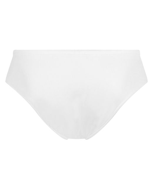 Emporio Armani White Slim-Fitting Swimming Trunks for men