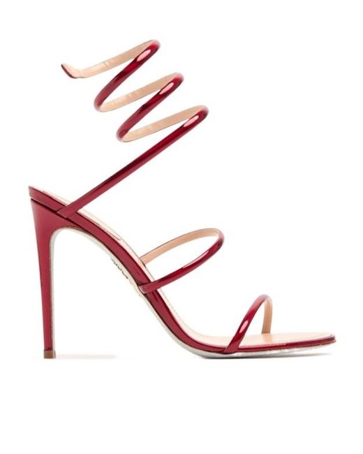 Rene Caovilla Pink Round-Headed High-Heeled Sandals