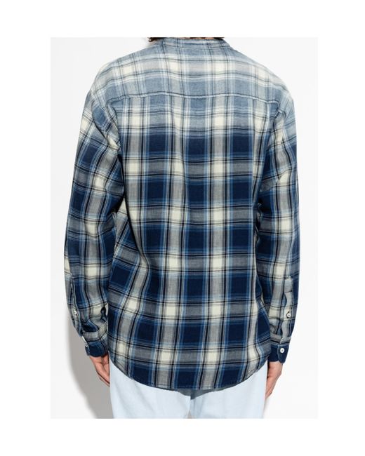 DSquared² Blue Ruffled Checked Shirt for men
