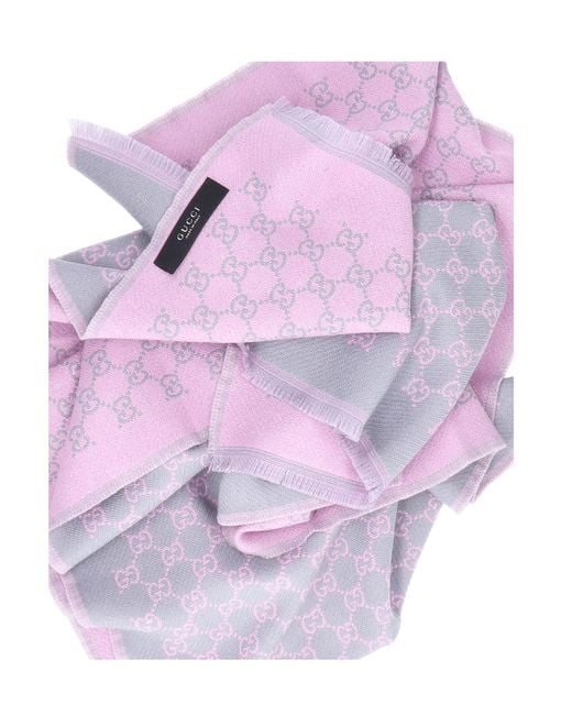 Gucci Purple Gg Pattern Scarf