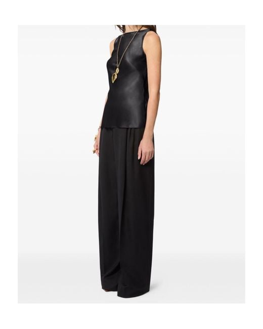 Nina Ricci Black Draped Sleeveless Top