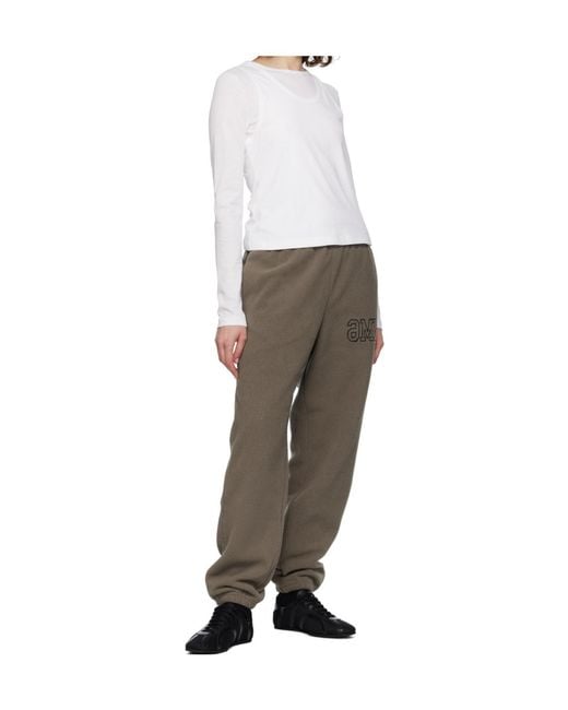 MM6 by Maison Margiela Gray Logo-Embroidered Fleece Track Pants