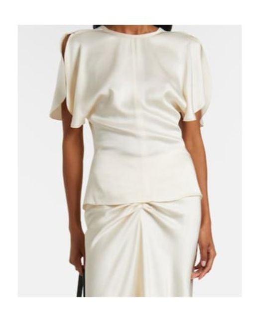 Victoria Beckham White Crew Neck Top