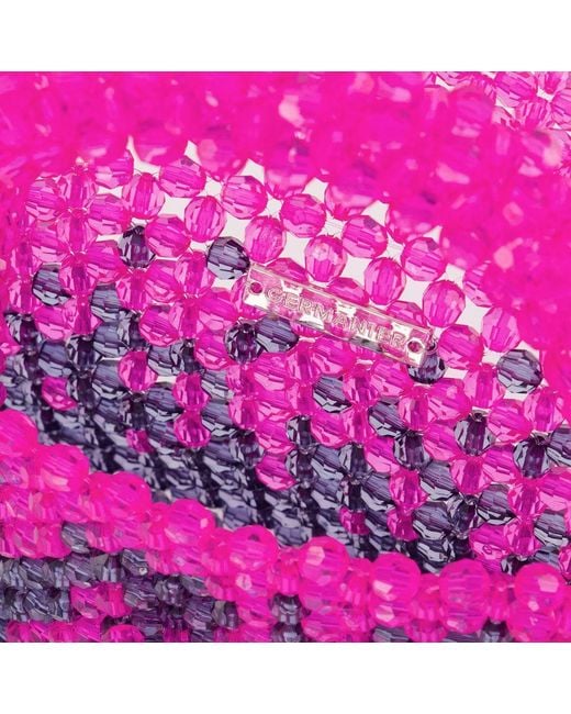 Germanier Pink Bead-Embellished Top Handle Bag