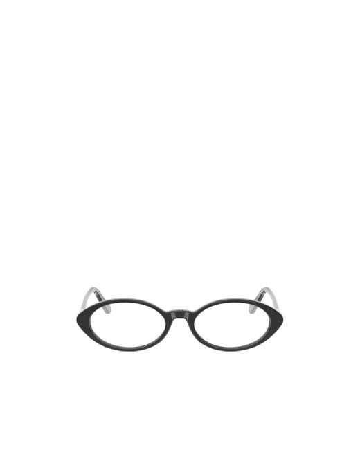 Dior White Eyewear Oval Frame Glasses