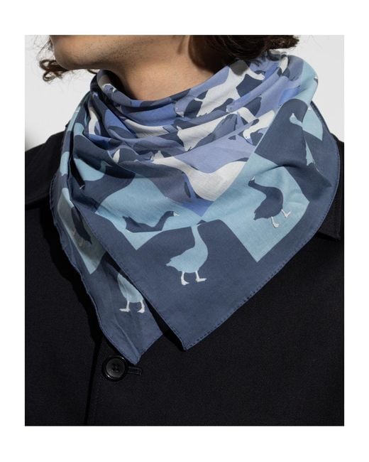Moschino Blue Animal Print Scarf for men