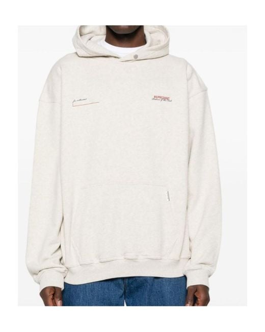 Represent White Hoodie for men