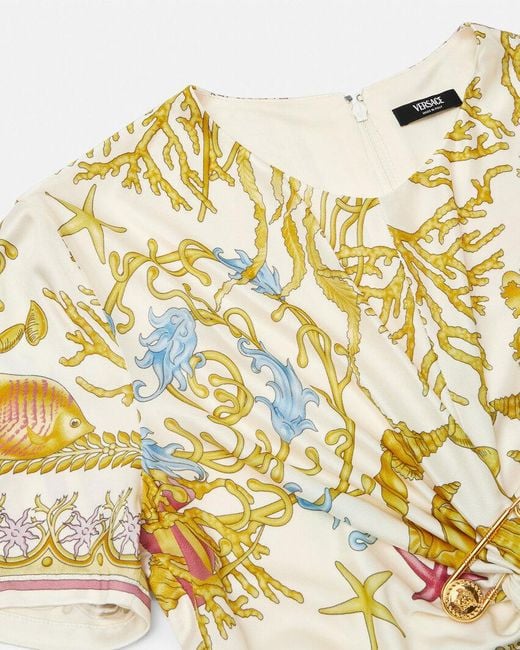 Versace Metallic Safety Pin Detailed Crewneck Top