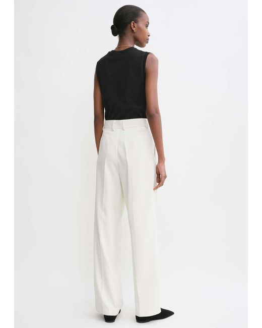Totême White Belt-Loop Casual Pants