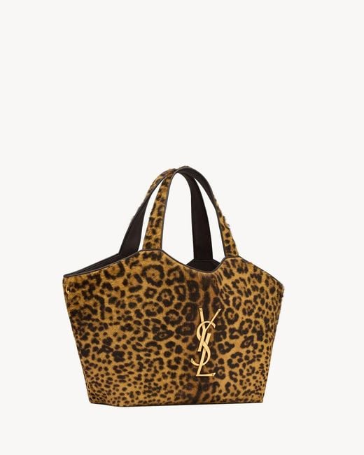 Saint Laurent Brown Animal-Print Tote Bag