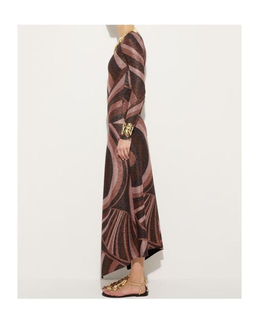 Emilio Pucci Multicolor Iride Print Lurex Jersey Dress