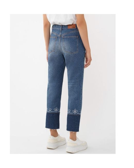 Chloé Blue Chloé Masaya Cropped Straight-Leg Jeans