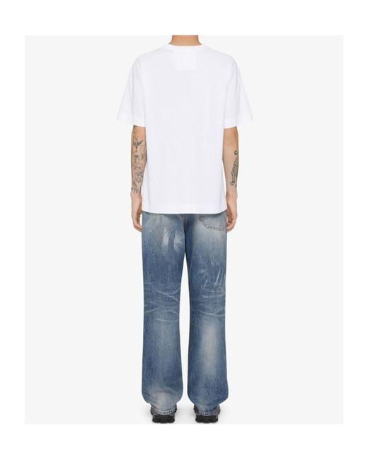 Givenchy White Logo Printed Crewneck T-Shirt for men