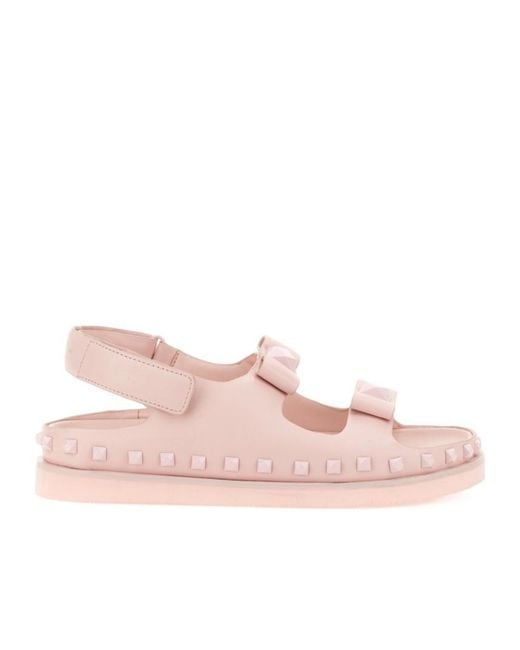 Ash Pink Logo Flat Sandals