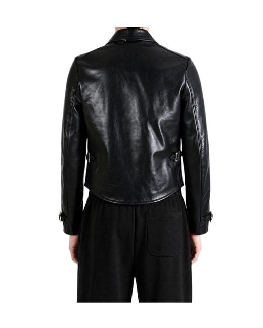 Enfants Riches Deprimes Black Double-Breasted Leather Jacket for men