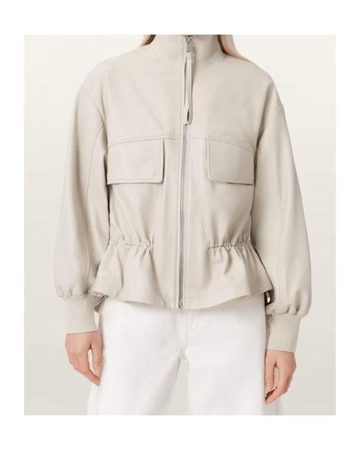 AllSaints Natural Flor Leather Jacket