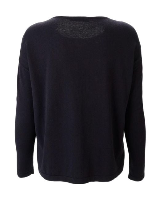 Weekend by Maxmara Blue Round-Neck Long-Sleeved Pullover