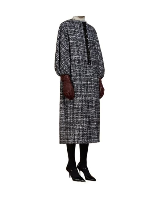 Max Mara Black Aceri Crewneck Coat