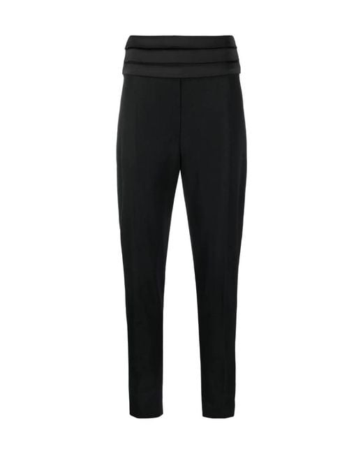 Balmain Black Tapered Wool Trousers
