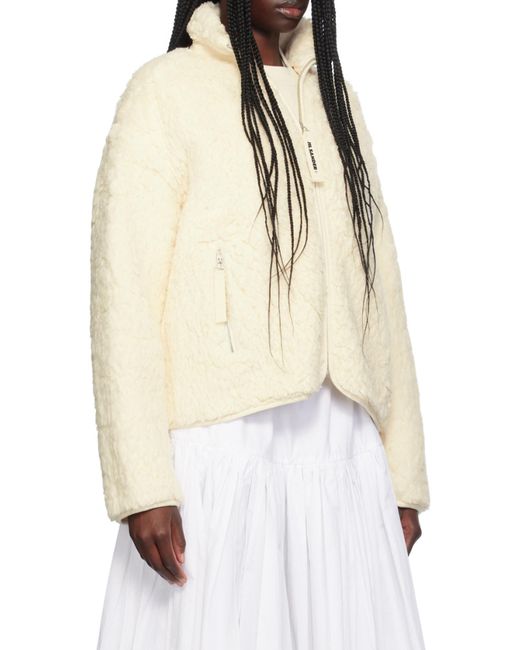 Jil Sander Natural High-Neck Zipped Jacket