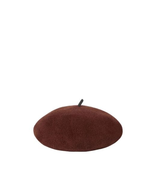 Brunello Cucinelli Brown Solid-Color Beret
